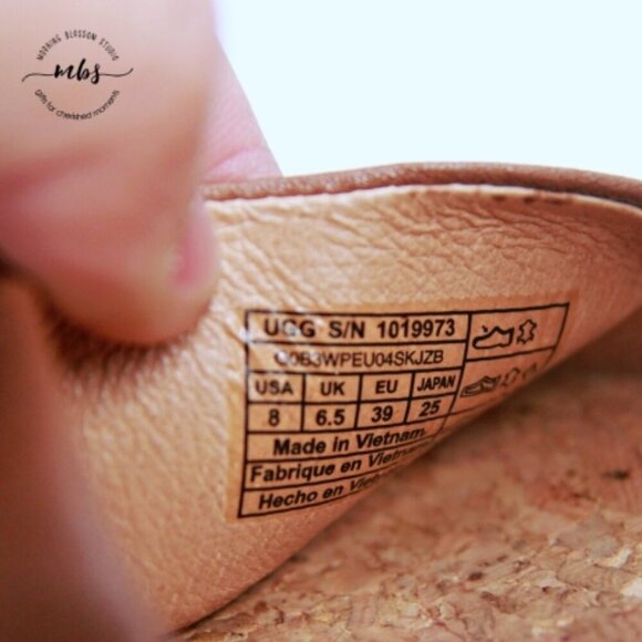 UGG Zoe Wedge Leather Tassel Sandals Chestnut Women 8 - Picture 12 of 13